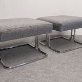 Pair of Space Age tubular ottoman stools, 1960s-70s