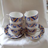 Set of 5 cups and 6 saucers