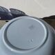Round, flat, sky-blue ceramic salad bowl from Moulin des Loups
