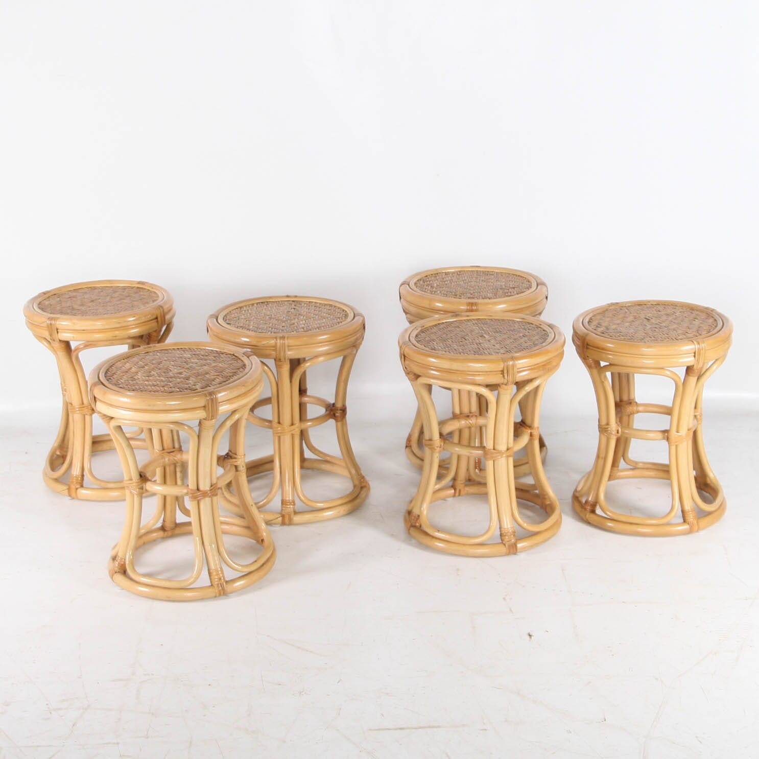 Suite de 6 tabourets vintage