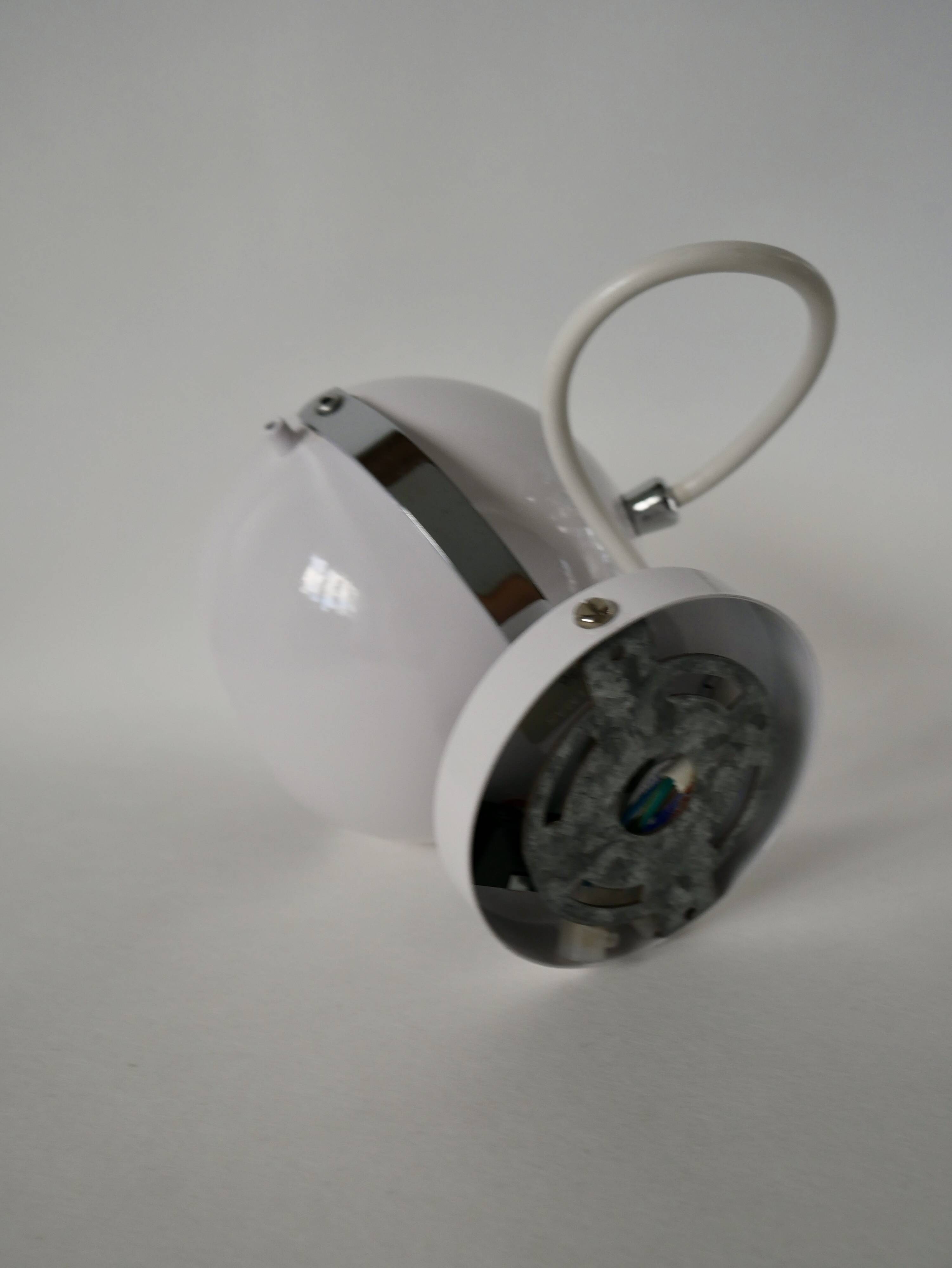 Eyeball space age white wall light from the 70s
