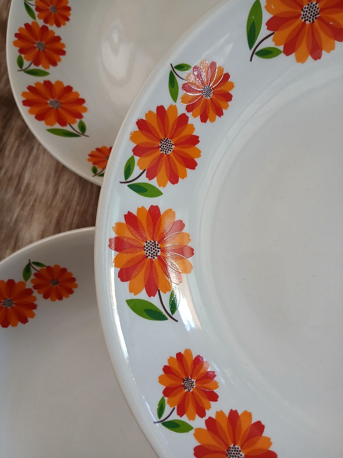 5 vintage deep plates Moulin des Loups