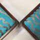 Paire de tabourets design année 50/60 tissu jacquard.