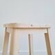 Tabouret de peintre bois blanc - assise bleue