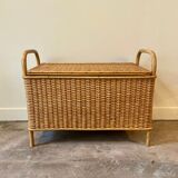 Braided rattan chest