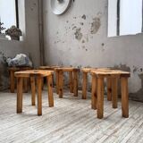 Set of 6 Olof Ottelin stools, Finland 1950.