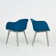 Iskos-Berlin for Muuto — “Fiber” Armchairs (Pair) — Grey Textile Upholstery