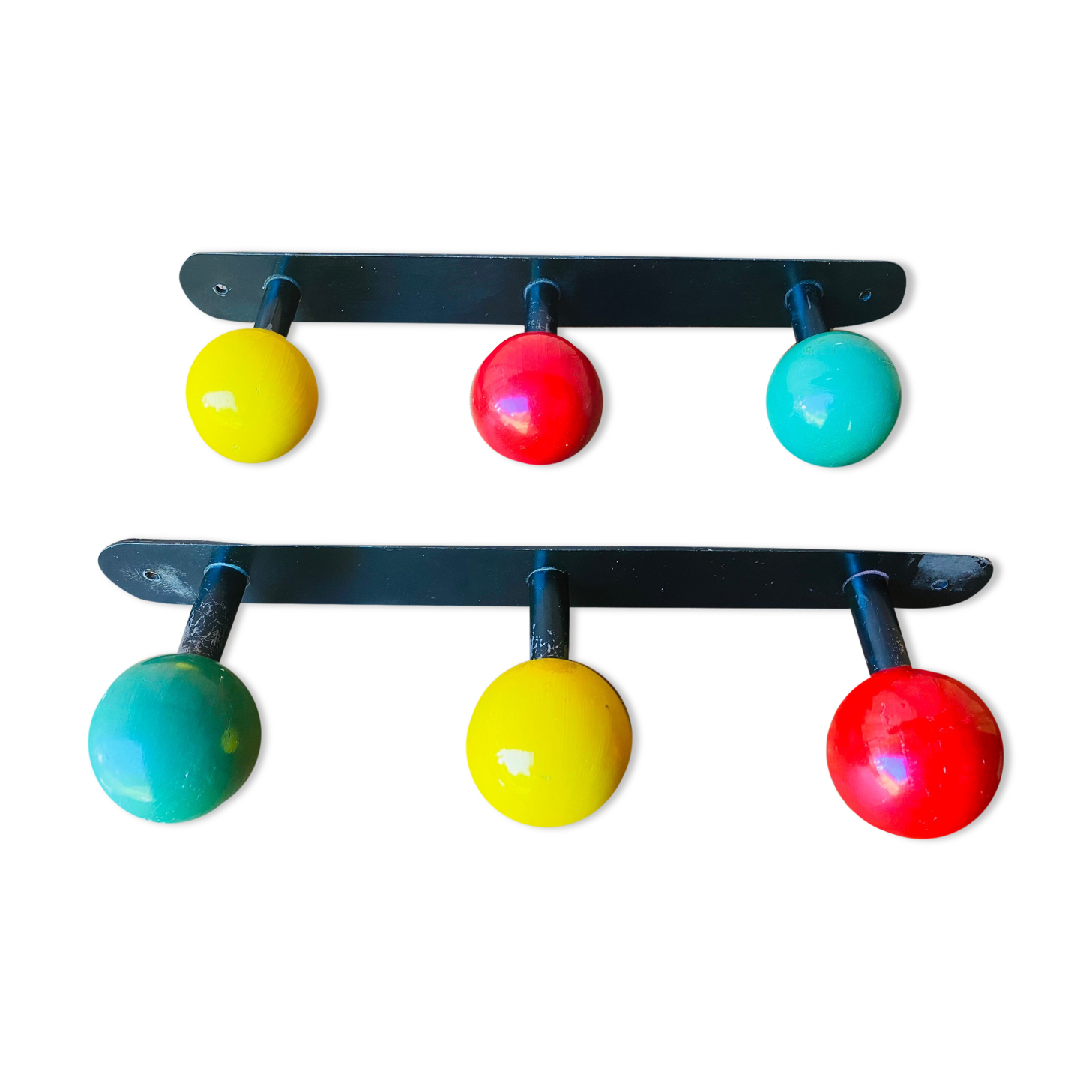 2 portemanteau mural vintage années 60