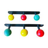 2 portemanteau mural vintage années 60