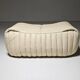 Cream leather ottoman/pouf by Annie Hieronimus for Cinna, 1970.