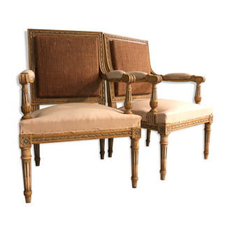 Pair of chairs to queen Louis XVI style