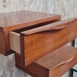 Pair of teak hanging bedside tables