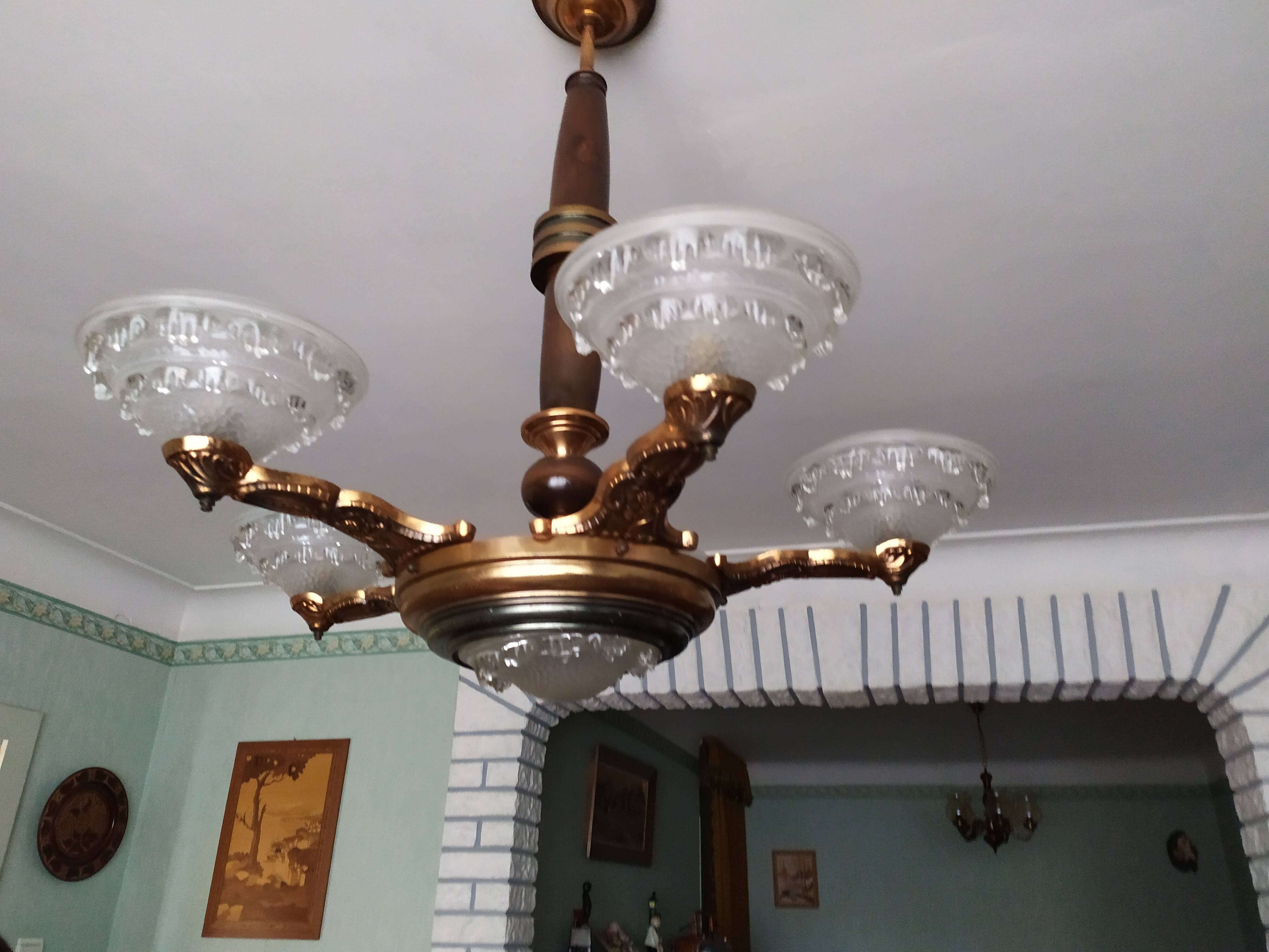 Chandelier lamp ezan 5 branch signed