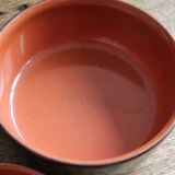 Set of 3 glazed terracotta caquelons