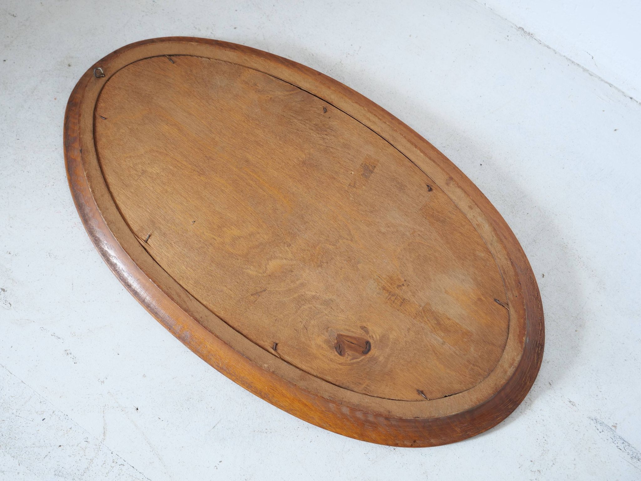 Miroir ovale en bois d'artisan 28x49cm