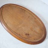 Miroir ovale en bois d'artisan 28x49cm