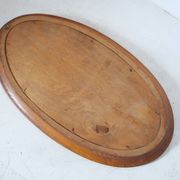 Miroir ovale en bois d'artisan 28x49cm
