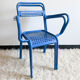 Pair of perforated metal garden chairs
