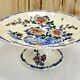 Compotier fruit cutters on pedestal Gien rooster and peonies 1938 1960