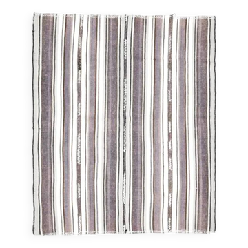 Tapis de couloir vintage turc Oushak fait main en laine et coton, années 1970