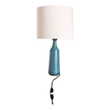Lampe tronconique à poser Danoise en grés bleu mat par Gunnar Nylund pour Nymolle 1960.