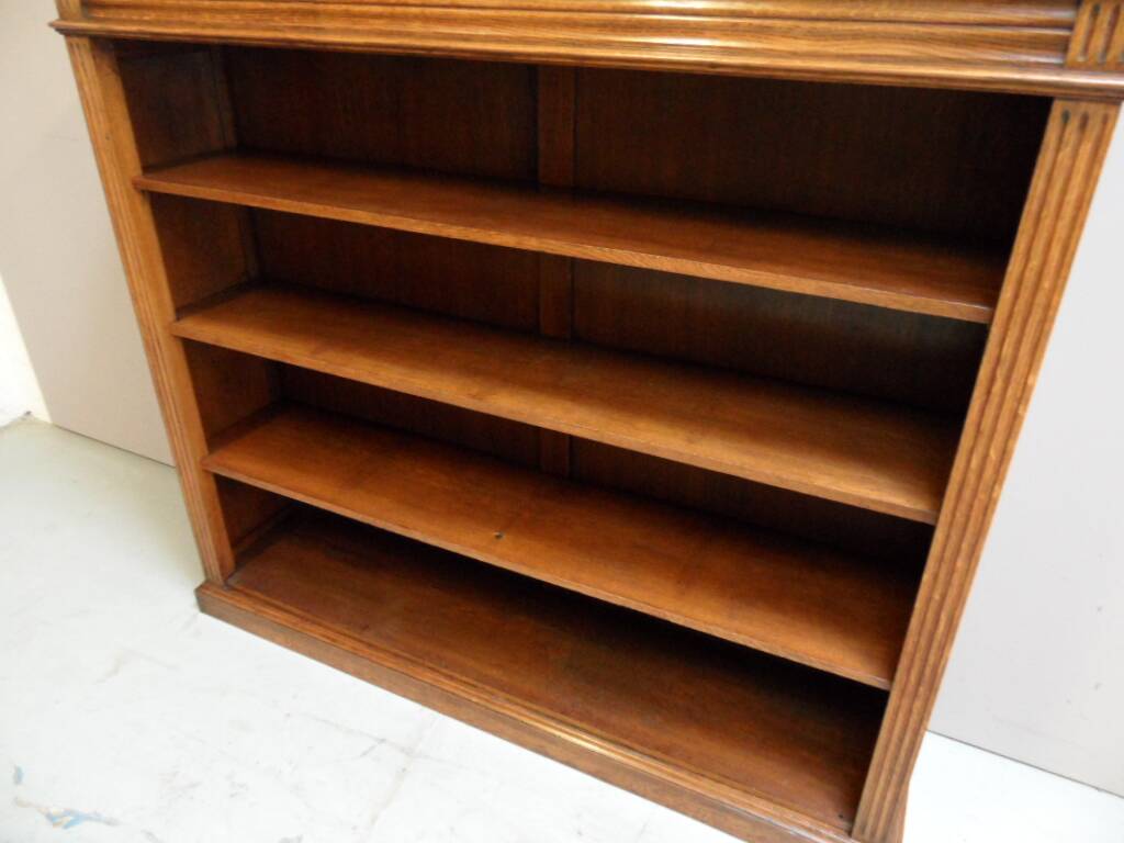 Antique oak open bookcase