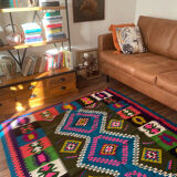 Colorful vintage carpet from Transylvania