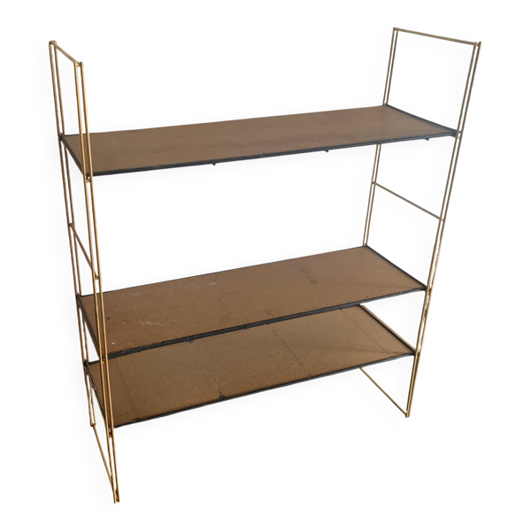 Etagère vintage 1960 String murale bois doré - 60 x 50 cm — Beyit