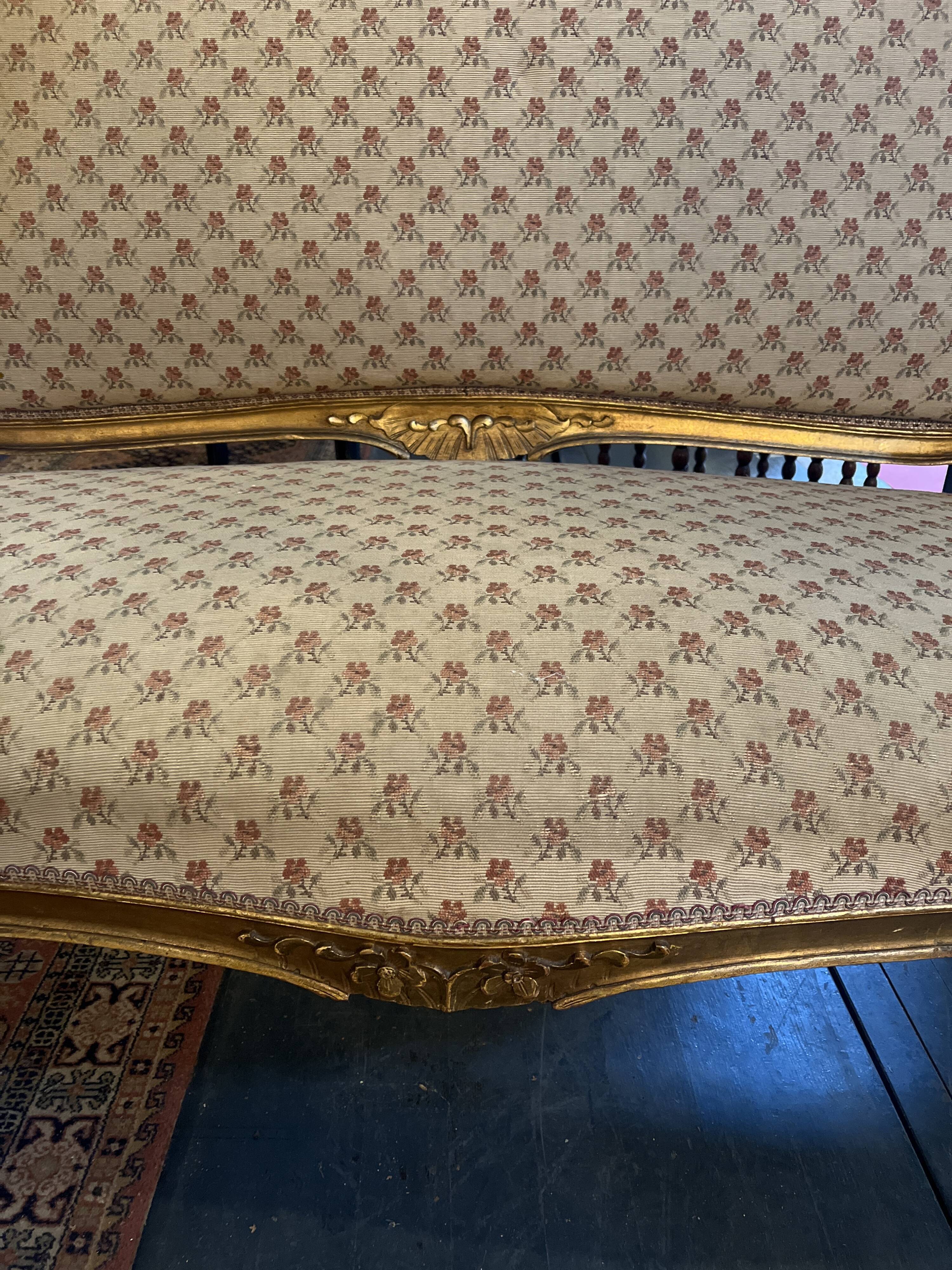 Louis XV style sofa gilded wood