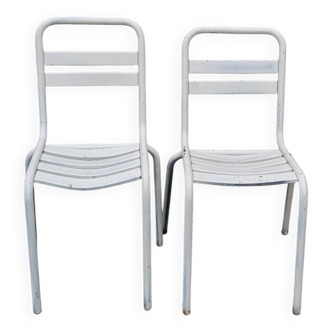 Paire de chaises en métal, chaises de jardin
