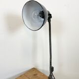 Industrial Grey Enamel Gooseneck Desk Lamp from Siemens, 1950s