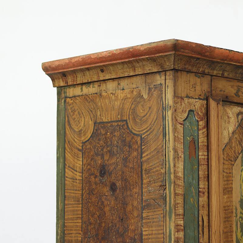 Folk art painted wedding cabinet