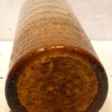Large conical vase in opaque and wavy glass 20th century