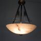 Art Deco style pendant light with alabaster shade, 1980s