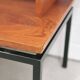 vintage teak TV cabinet metal frame