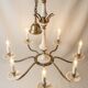 Lustre with 8 light arms in Hollywood Regency style – Gold brass and marble
