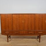 Mid-Century Teak High Sideboard, Denmark, 1960s
