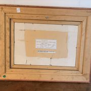 Old Oil Painting Marine Boat Signed Odile C Frigate