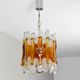 Murano Chandelier Amber and Clear Lava Mazzega Italian Mid Century 60s