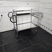 Art Deco trolley on wheels in chromed metal, 1930s