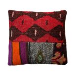 Vintage turkish kilim patchwork cushion cover , 40 x 40 cm