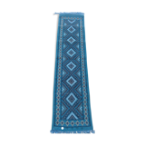 Carpet Blue Corridor in pure wool 51 x 208 cm