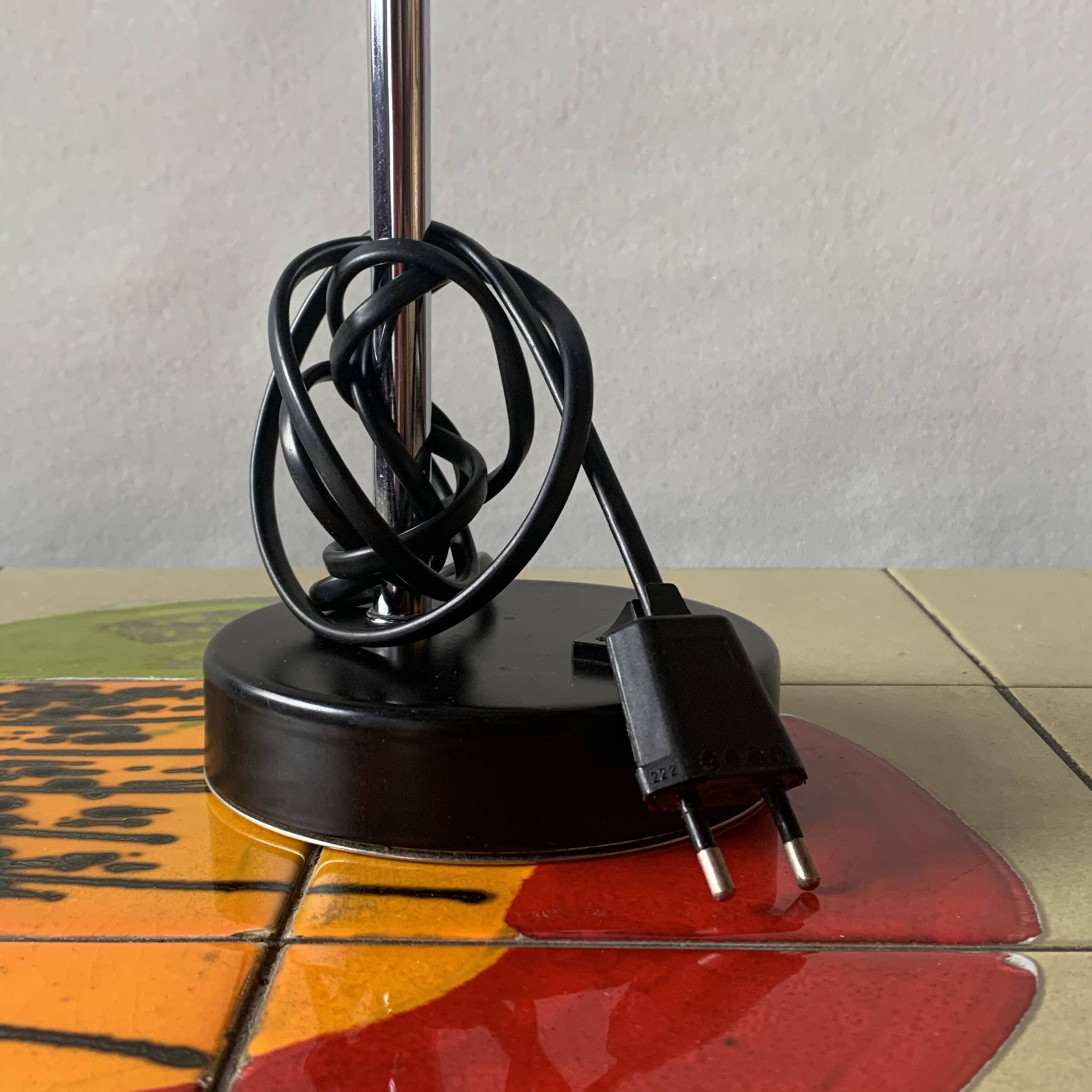 Vintage Massive white and black desk lamp - 1970s