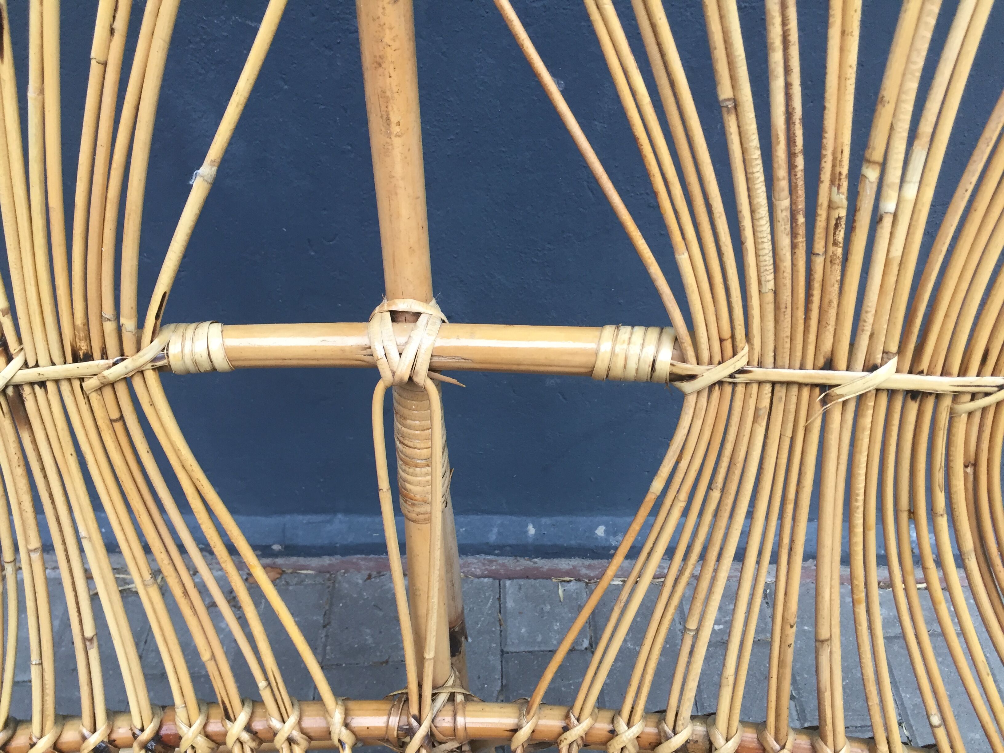 Seat rattan and bamboo vintage