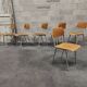 Set of 12 metal and wood school chairs Czechoslovakia Kovona