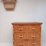 Commode en rotin et osier