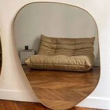Large organic dune mirror - gold