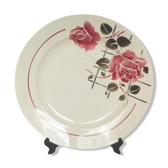 Service dish old Badonviller, model simone, vintage stencil rose