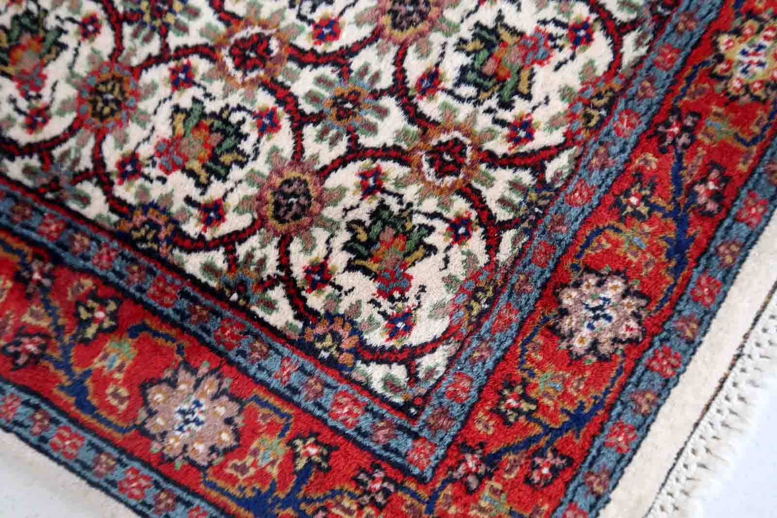 Vintage Indian Mahal handmade carpet 78cm x 125cm 1970s