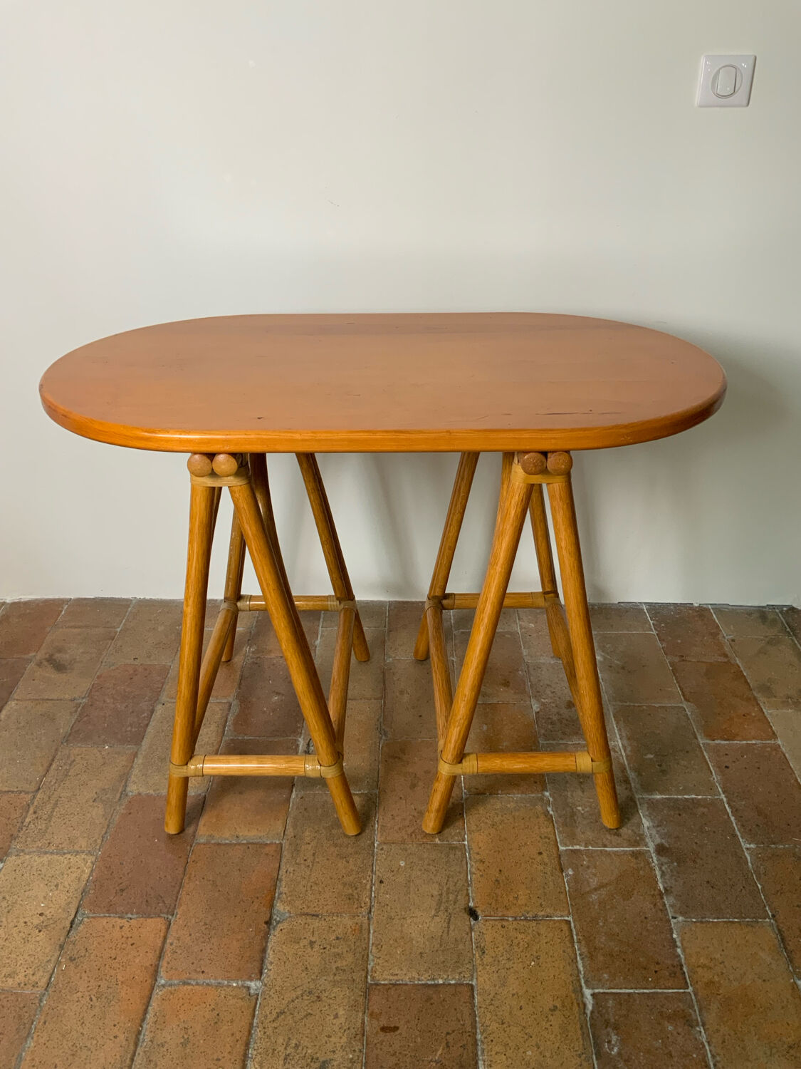 Console en rotin 70’